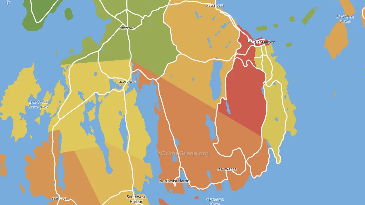Frenchboro, ME Map of Burglary Rates
