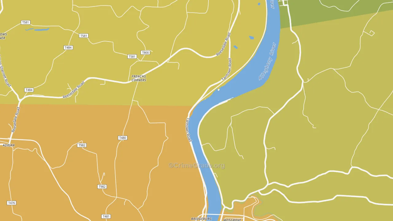 Frenchs Corners, PA Map of Burglary Rates