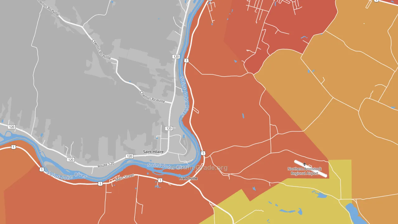 Frenchville, ME Map of Burglary Rates