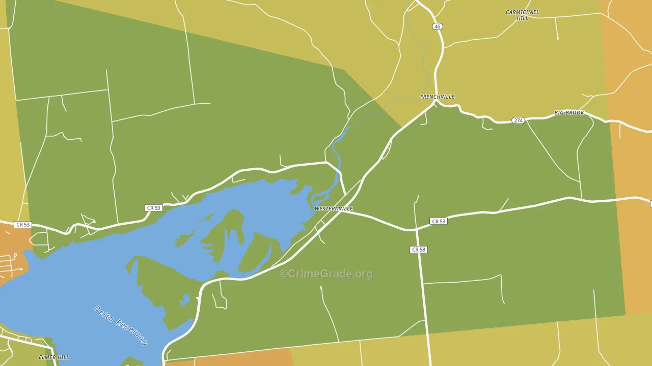 Frenchville, NY Map of Burglary Rates