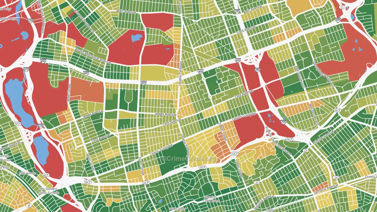 Fresh Meadows, Queens, NY Map of Burglary Rates