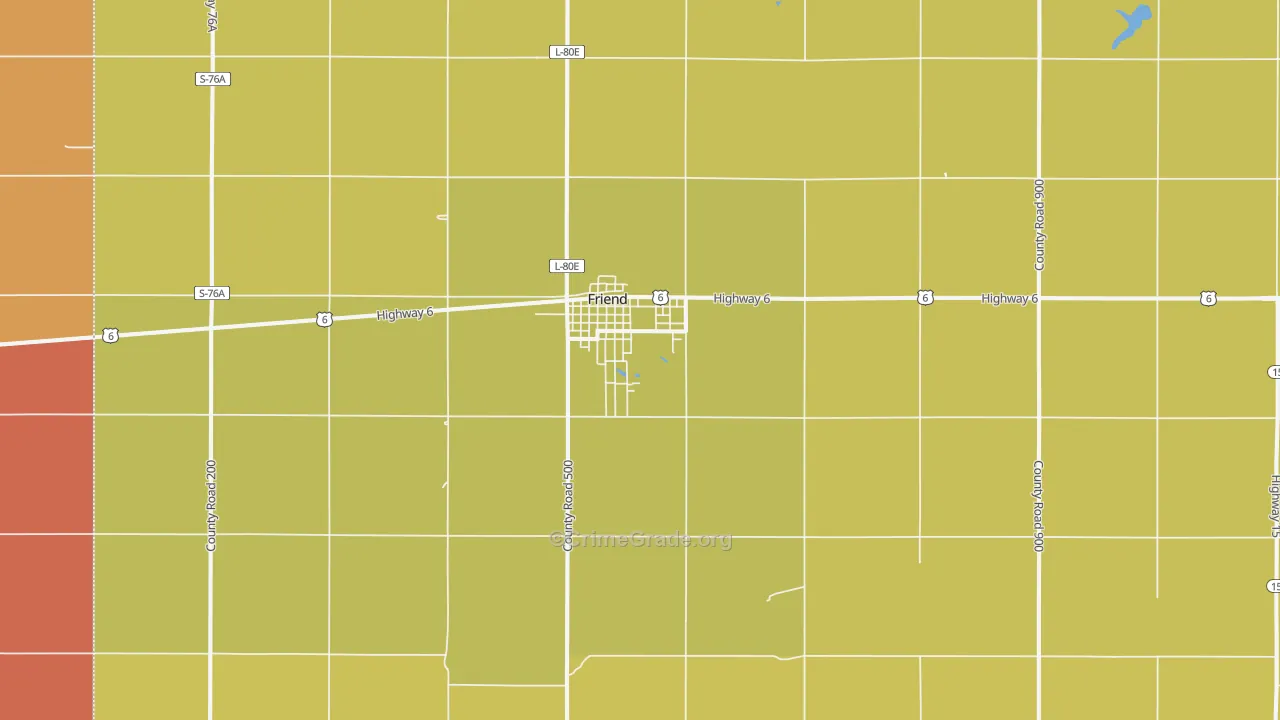 Friend, NE Map of Burglary Rates