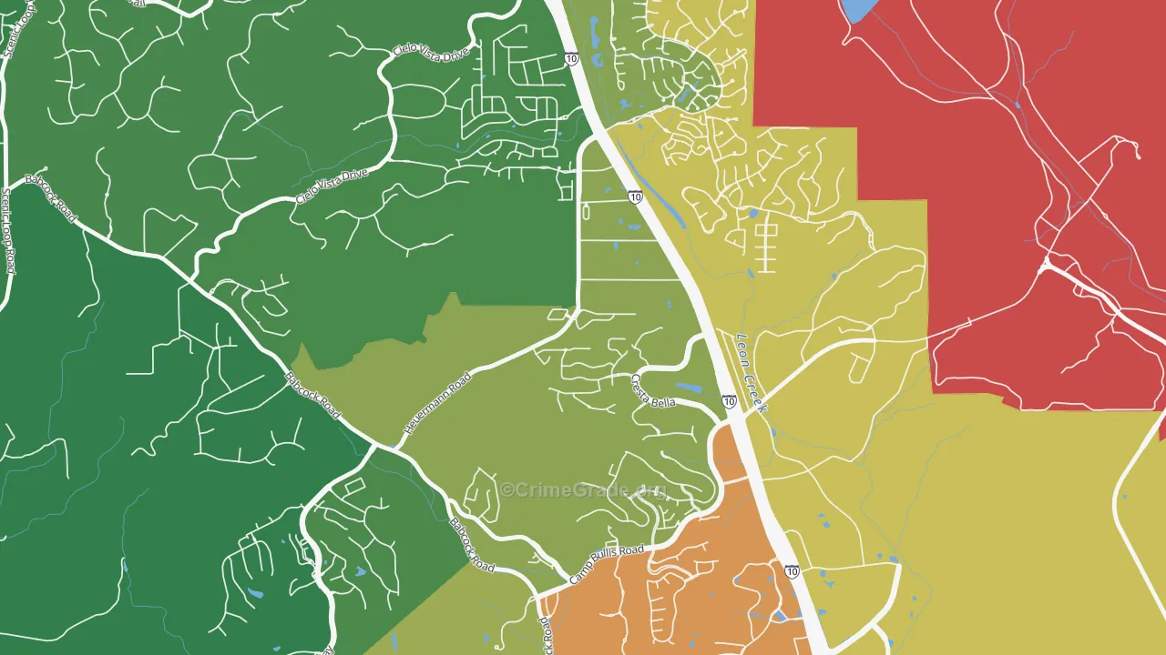Friends of Friedrich Wilderness Park, San Antonio, TX Map of Burglary Rates
