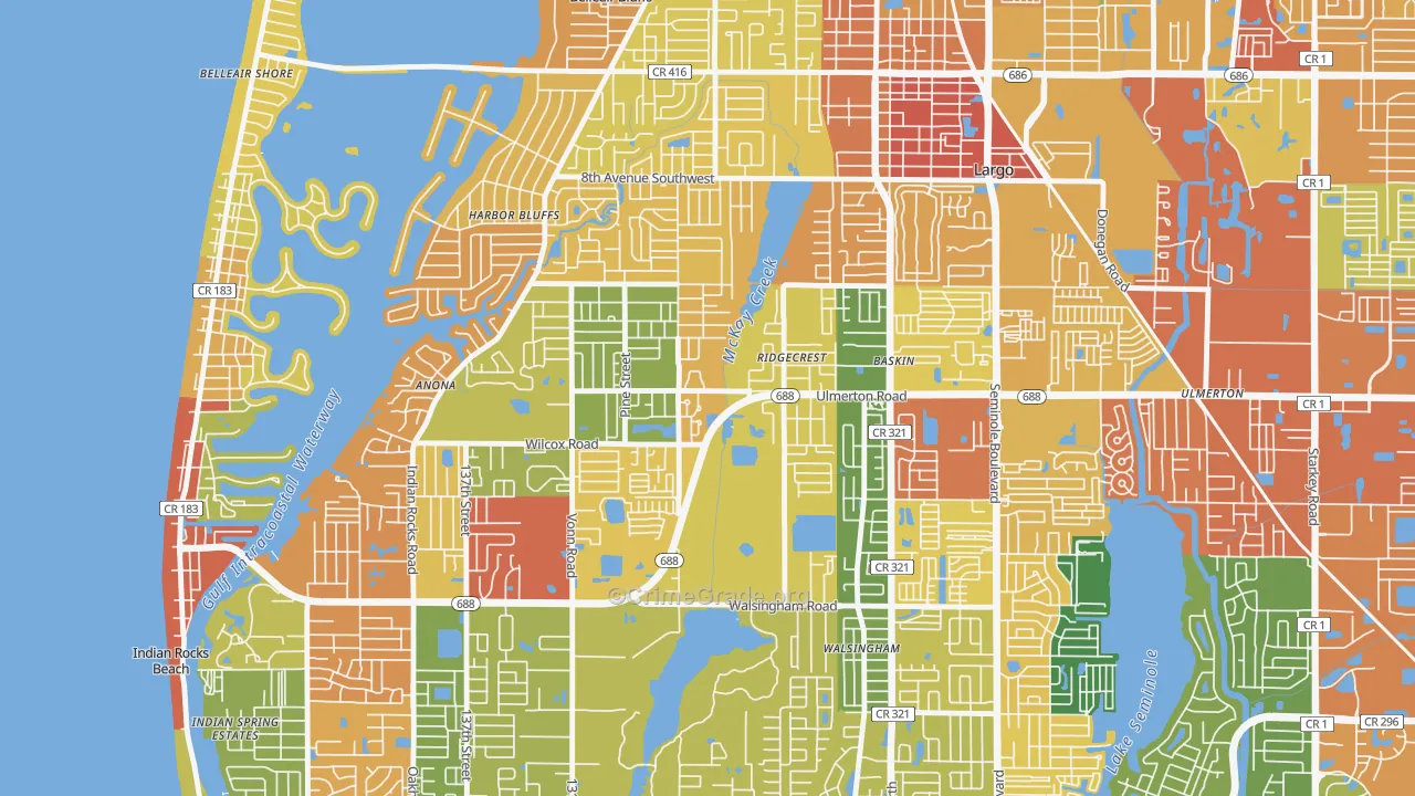 Friends of Ridgecrest, Largo, FL Map of Burglary Rates