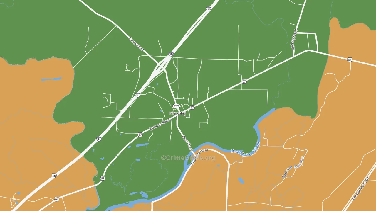 Friendship, AR Map of Burglary Rates