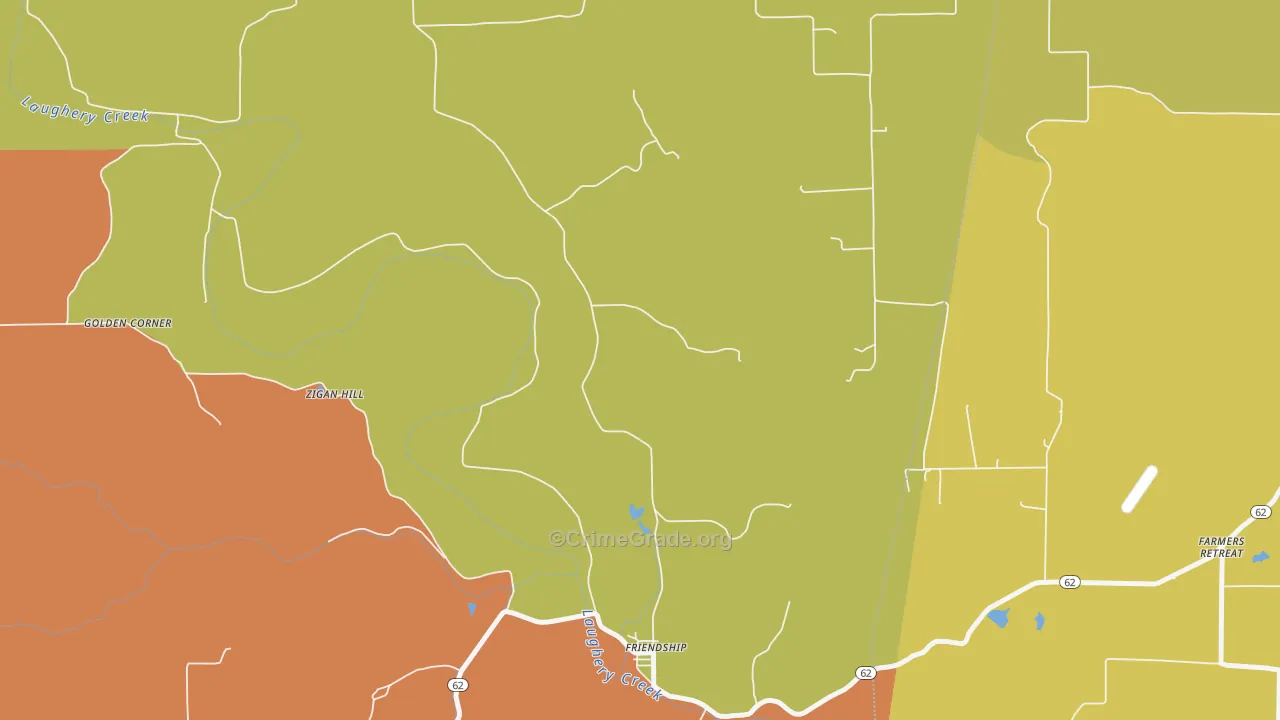 Friendship, IN Map of Burglary Rates