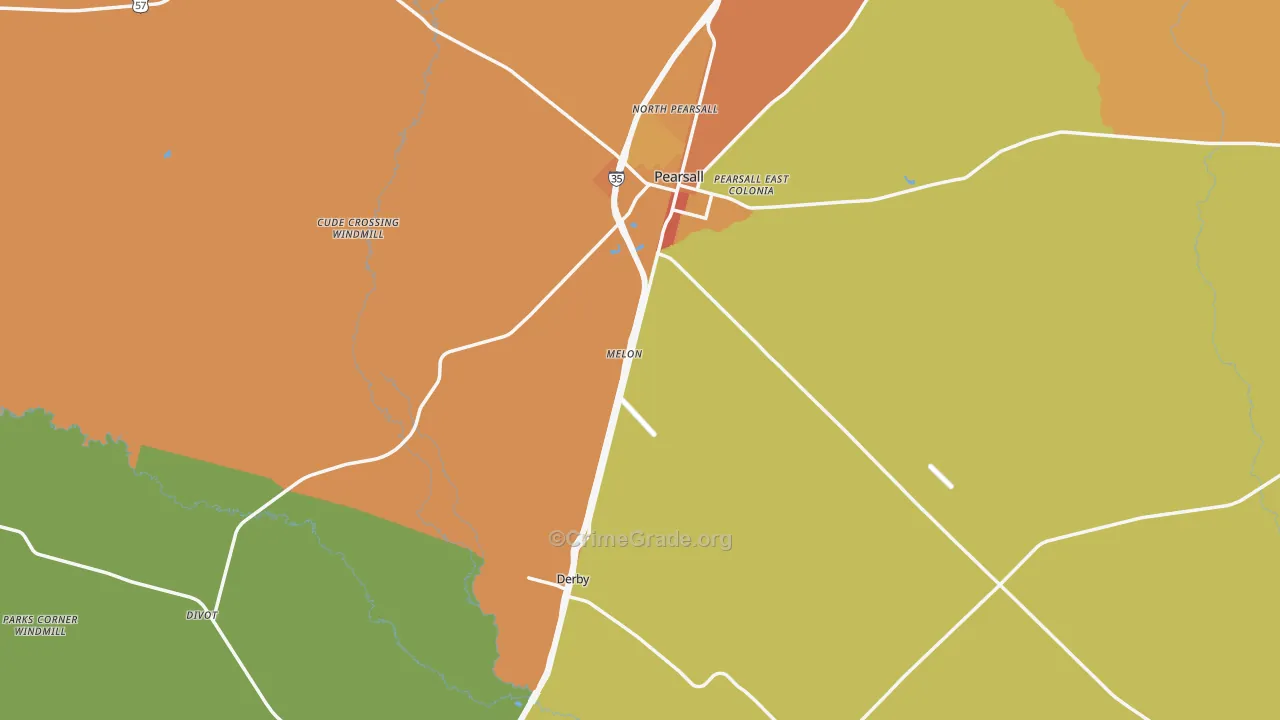 Frio County, TX Map of Burglary Rates