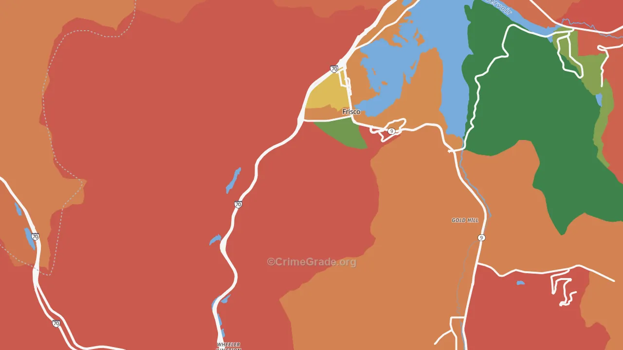 Frisco, CO Map of Burglary Rates