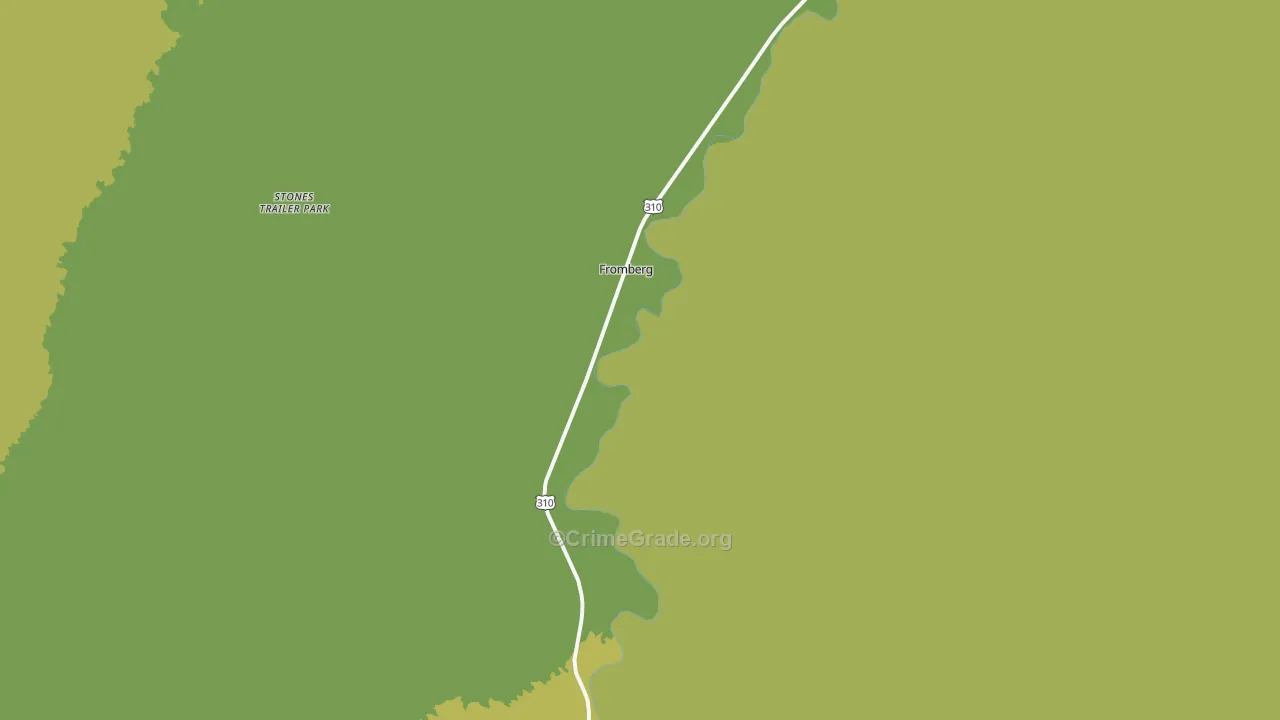 Fromberg, MT Map of Burglary Rates