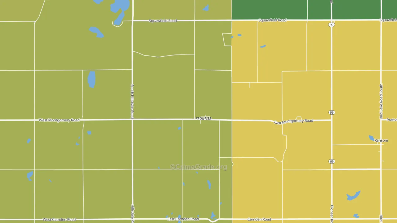 Frontier, MI Map of Burglary Rates