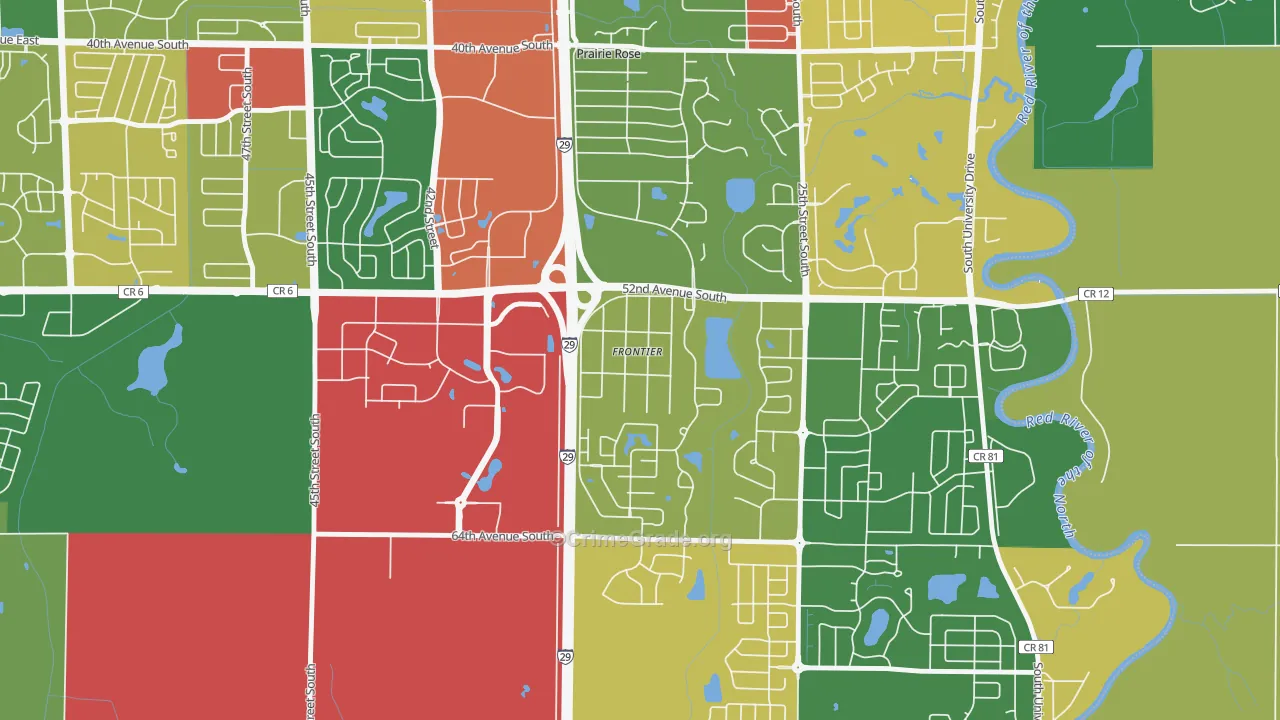 Frontier, ND Map of Burglary Rates