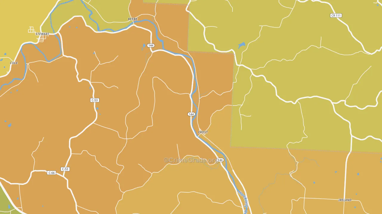 Frost, OH Map of Burglary Rates