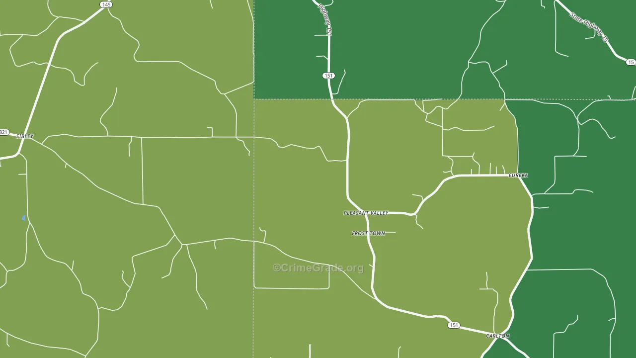 Frost Town, LA Map of Burglary Rates