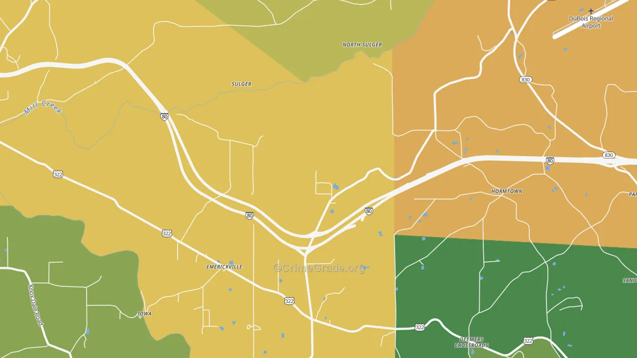 Frostburg, PA Map of Burglary Rates