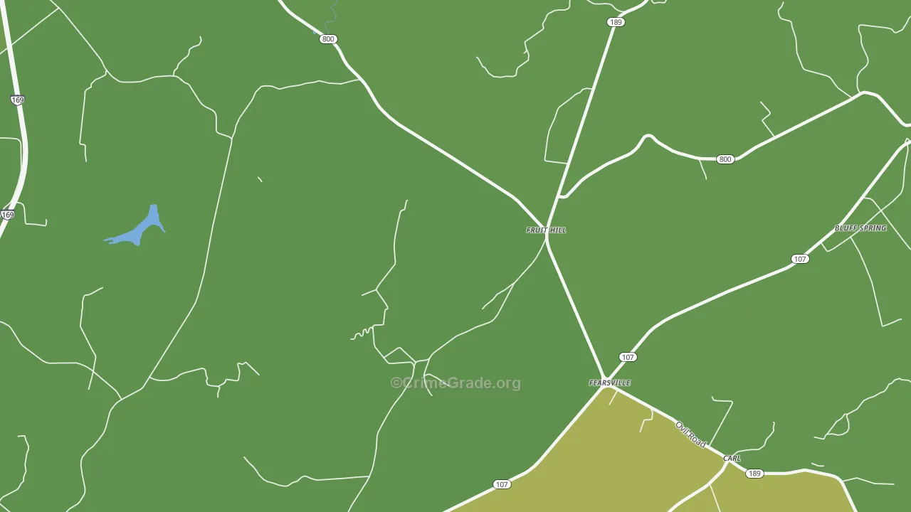 Fruit Hill, KY Map of Burglary Rates