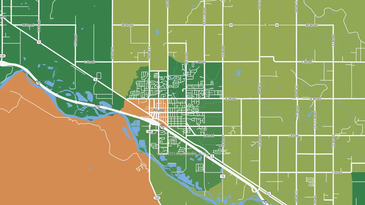 Fruita, CO Map of Burglary Rates
