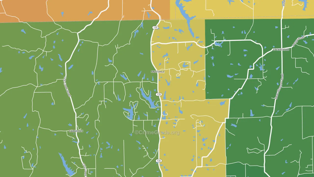 Fruitdale, IN Map of Burglary Rates