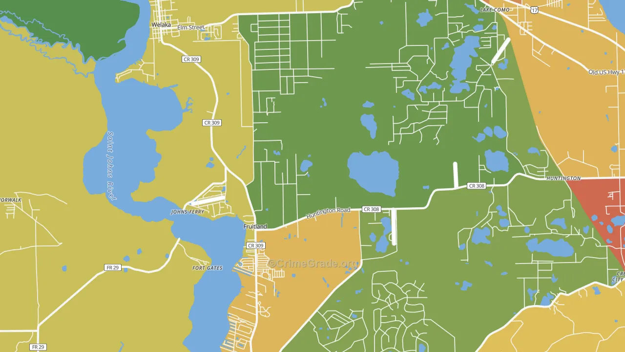 Fruitland, FL Map of Burglary Rates