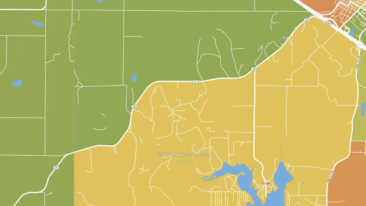 Fruitland, TX Map of Burglary Rates