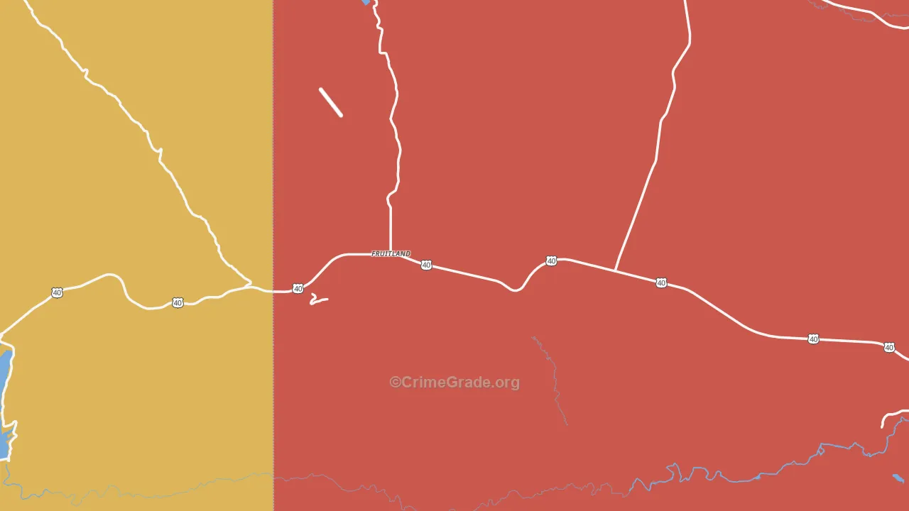 Fruitland, UT Map of Burglary Rates