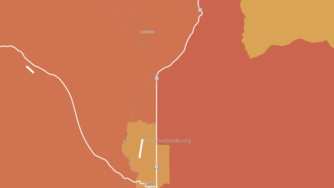 Fruitvale, ID Map of Burglary Rates