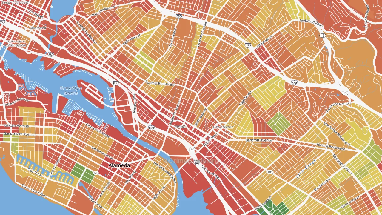 Fruitvale Station, Oakland, CA Map of Burglary Rates