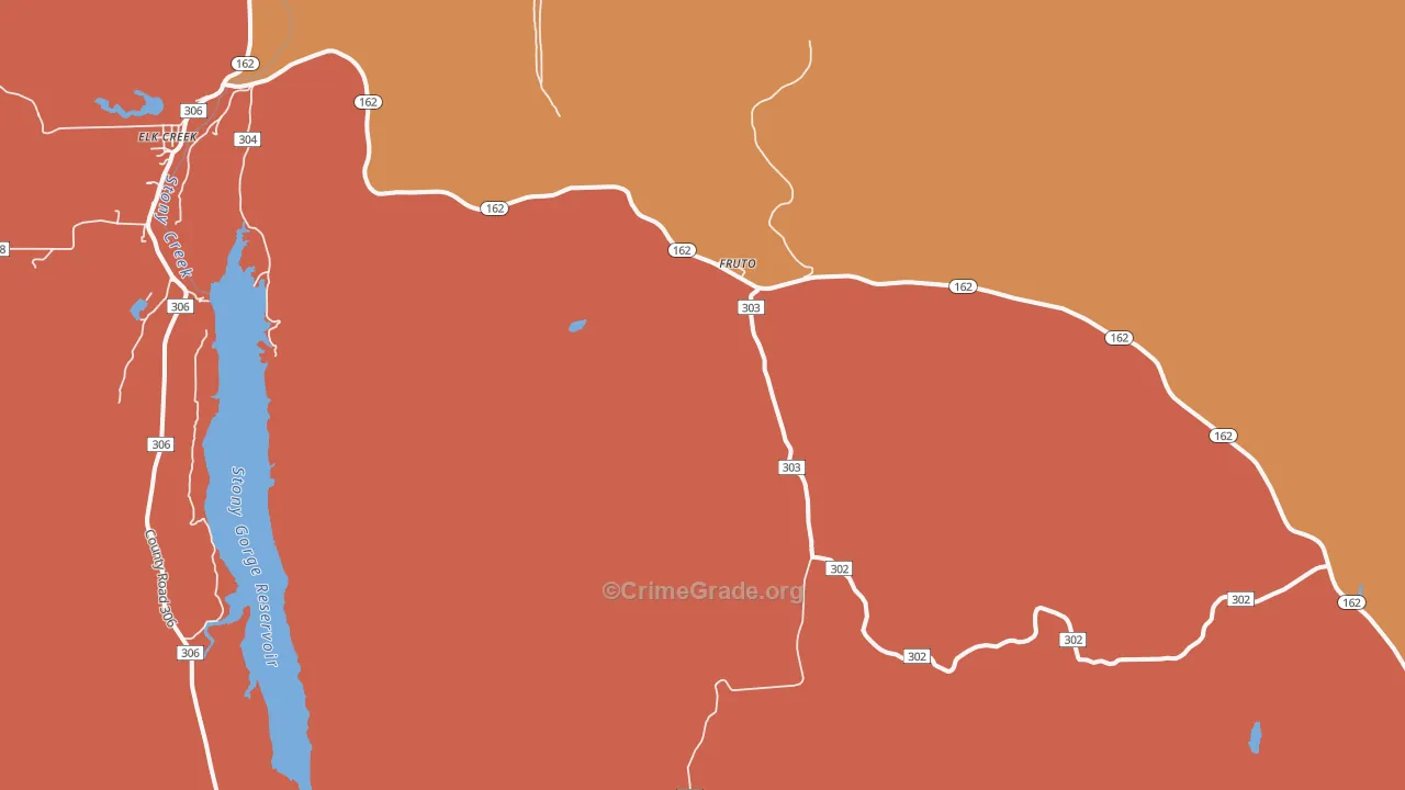 Fruto, CA Map of Burglary Rates