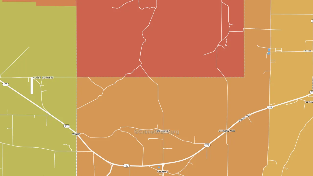 Fryburg, PA Map of Burglary Rates