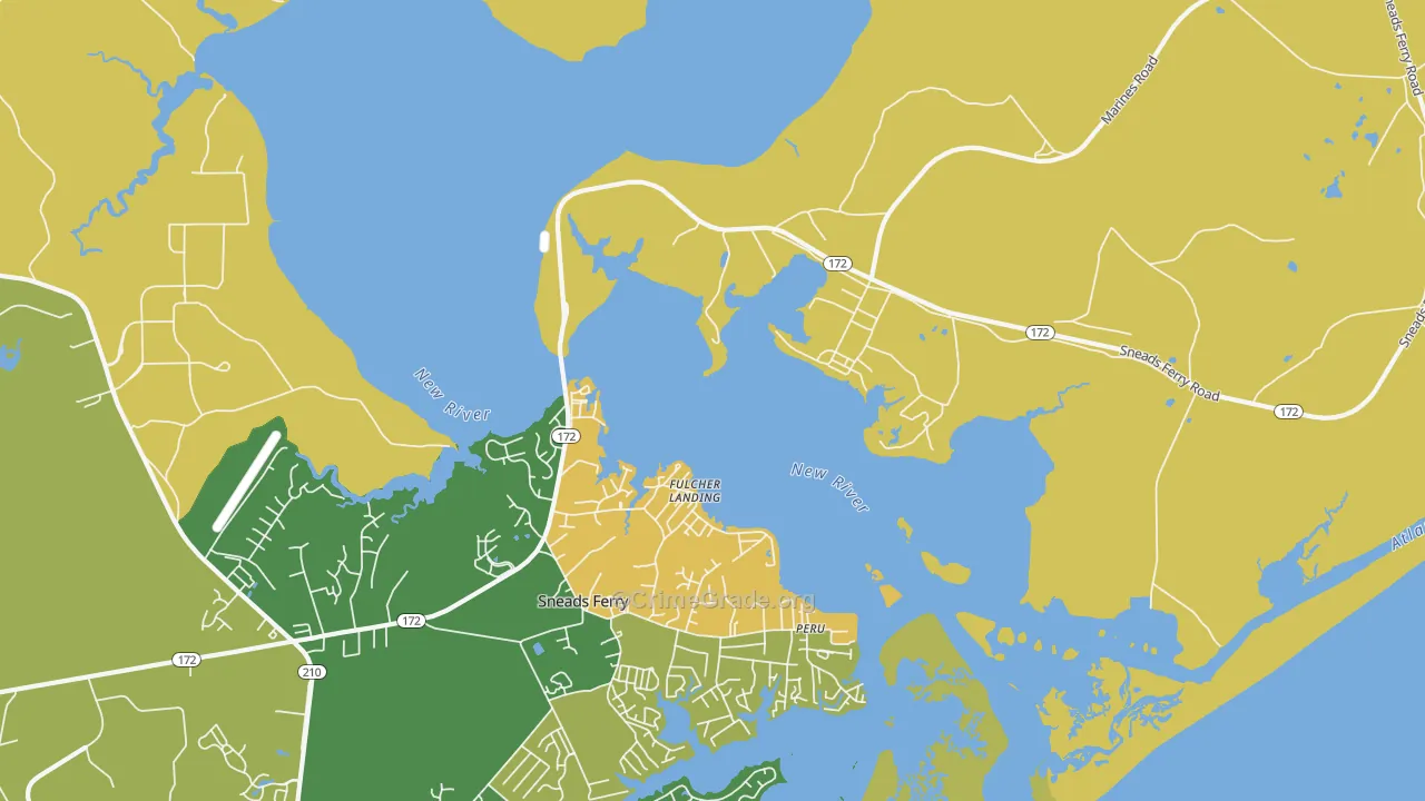 Fulcher Landing, NC Map of Burglary Rates