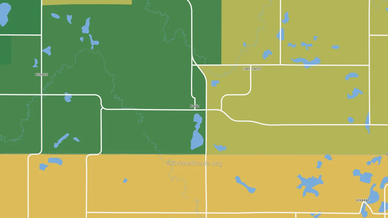 Fulda, MN Map of Burglary Rates