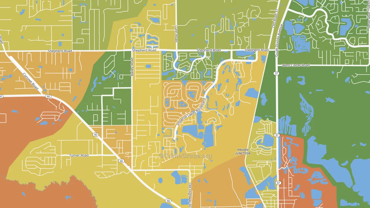Fuller Heights, FL Map of Burglary Rates