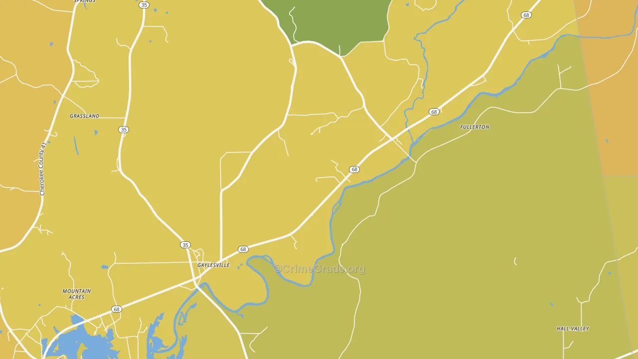 Fullerton, AL Map of Burglary Rates