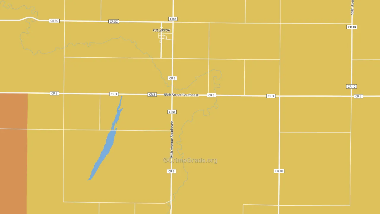 Fullerton, ND Map of Burglary Rates