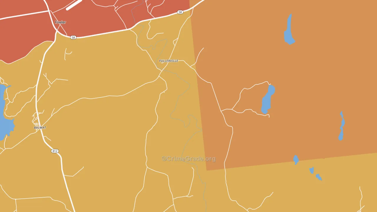Fullerville, NY Map of Burglary Rates