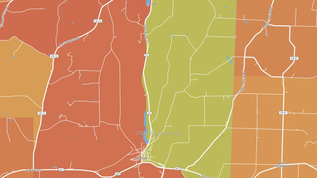 Fulmer Valley, NY Map of Burglary Rates