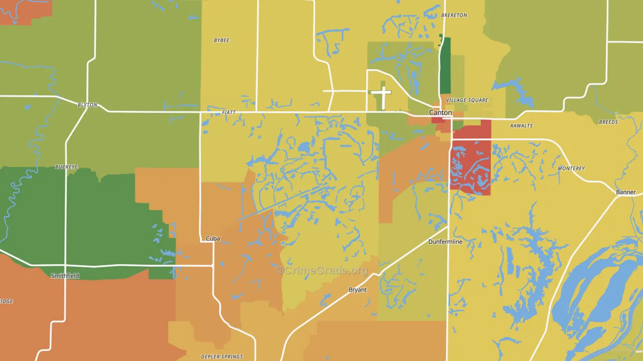 Fulton County, IL Map of Burglary Rates