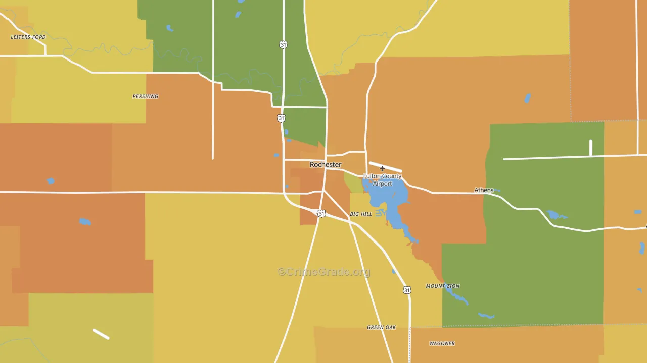 Fulton County, IN Map of Burglary Rates