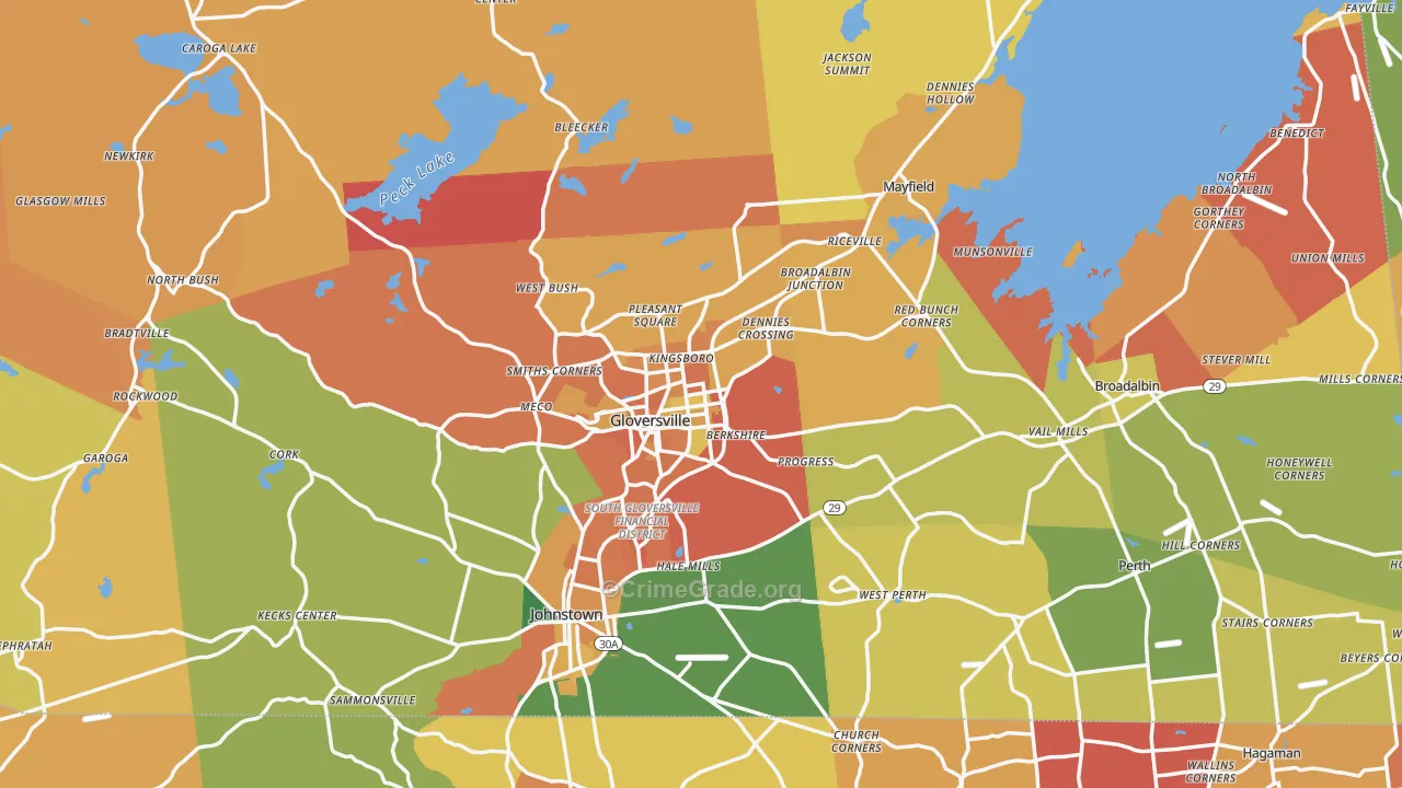 Fulton County, NY Map of Burglary Rates