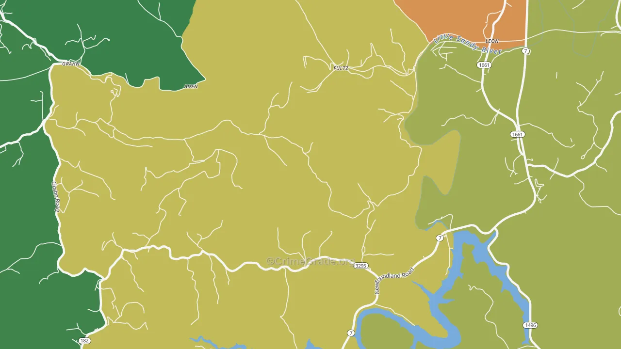 Fultz, KY Map of Burglary Rates