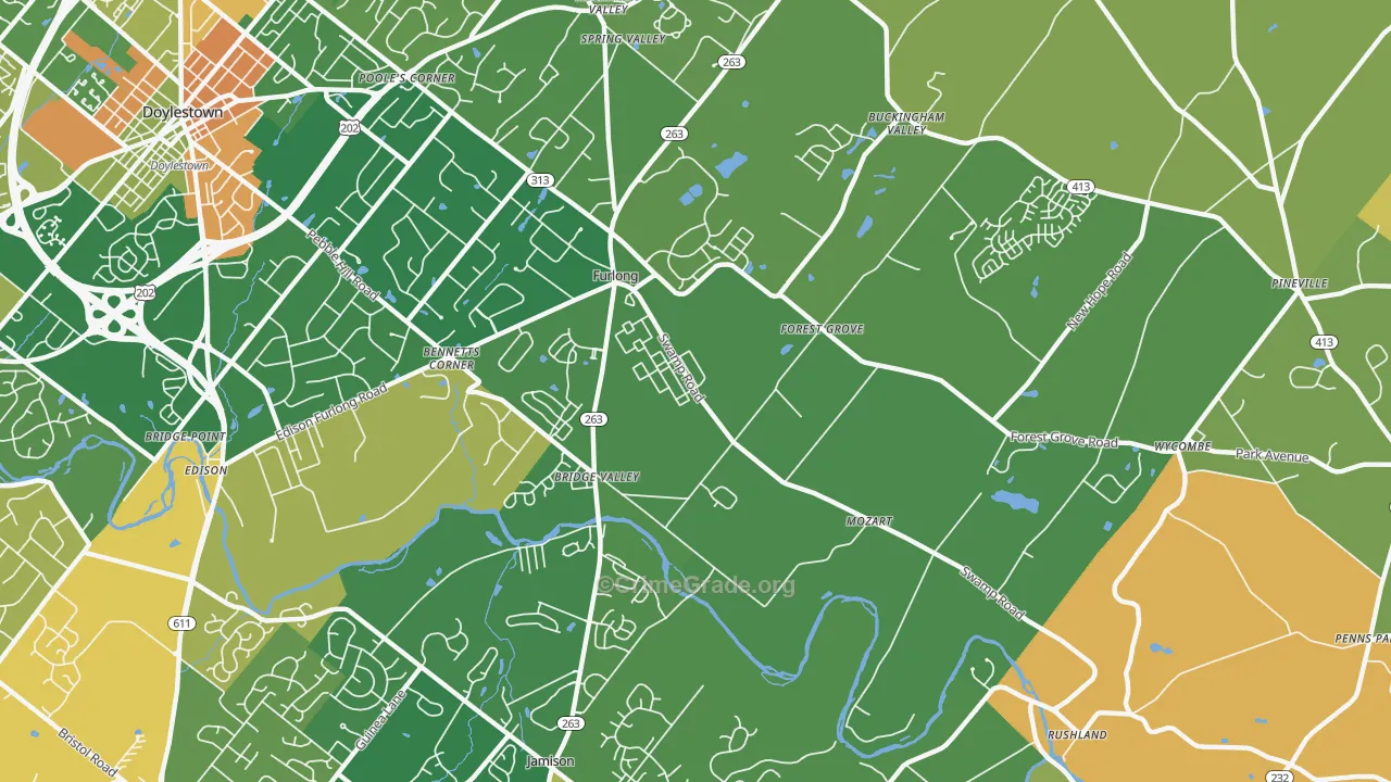 Furlong, PA Map of Burglary Rates