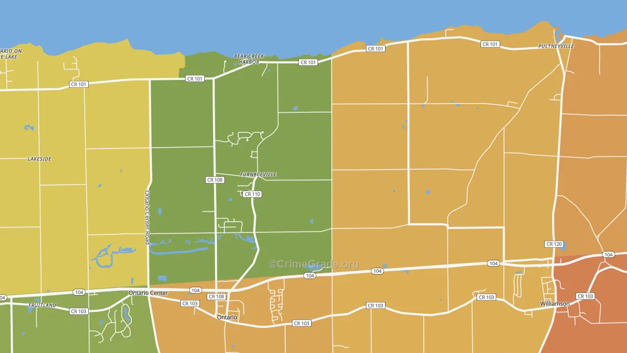 Furnaceville, NY Map of Burglary Rates