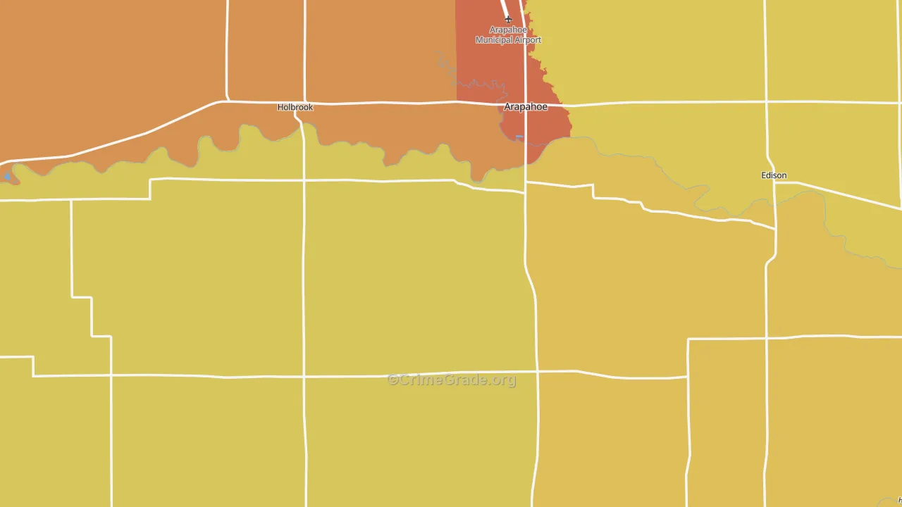 Furnas County, NE Map of Burglary Rates