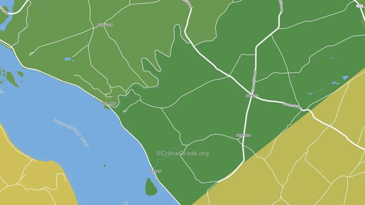 Furniss, PA Map of Burglary Rates