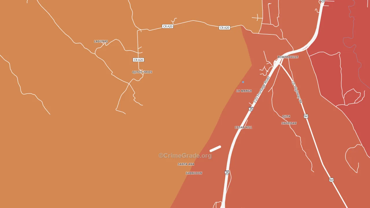 Gabaldon, NM Map of Burglary Rates