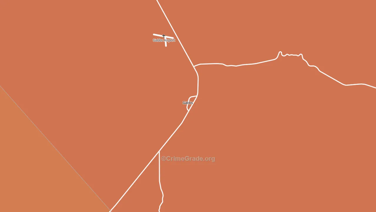 Gabbs, NV Map of Burglary Rates