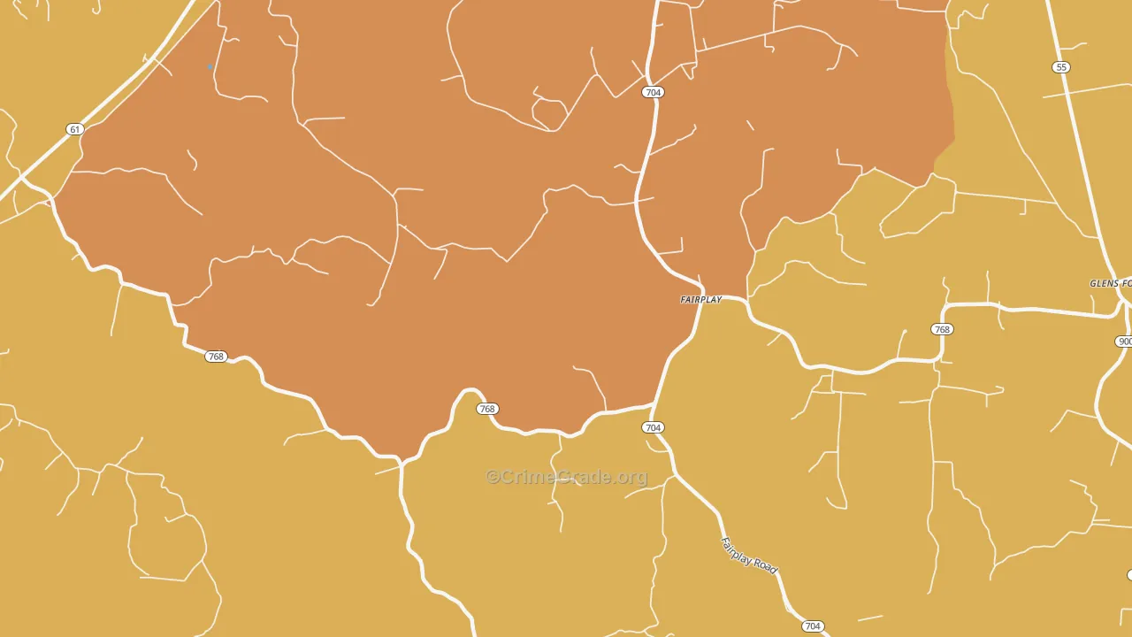 Gadberry, KY Map of Burglary Rates
