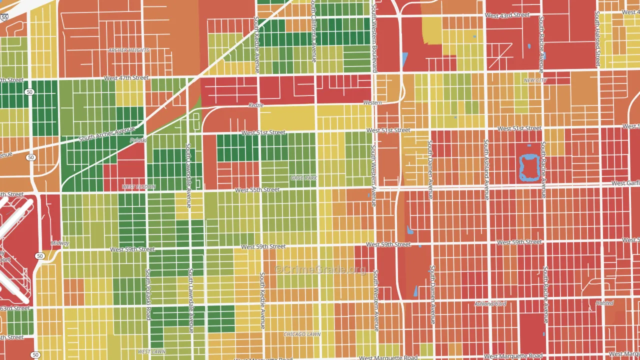 Gage Park, Chicago, IL Map of Burglary Rates