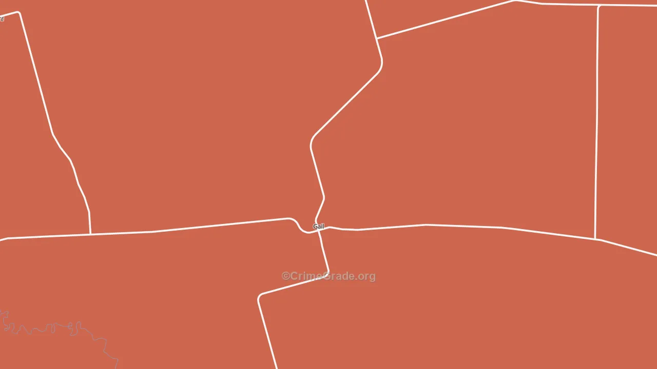 Gail, TX Map of Burglary Rates