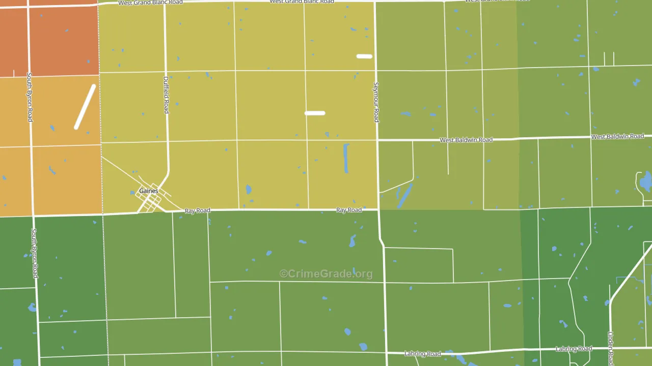 Gaines, MI Map of Burglary Rates