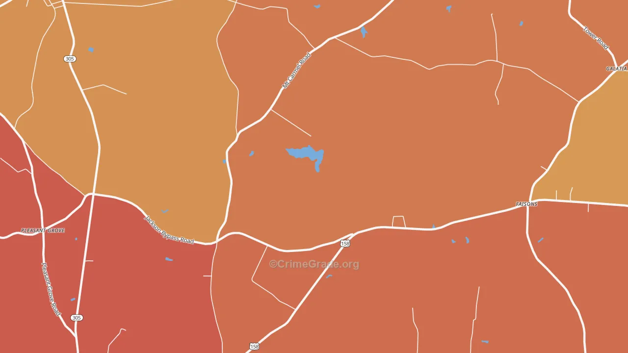 Galatia, NC Map of Burglary Rates